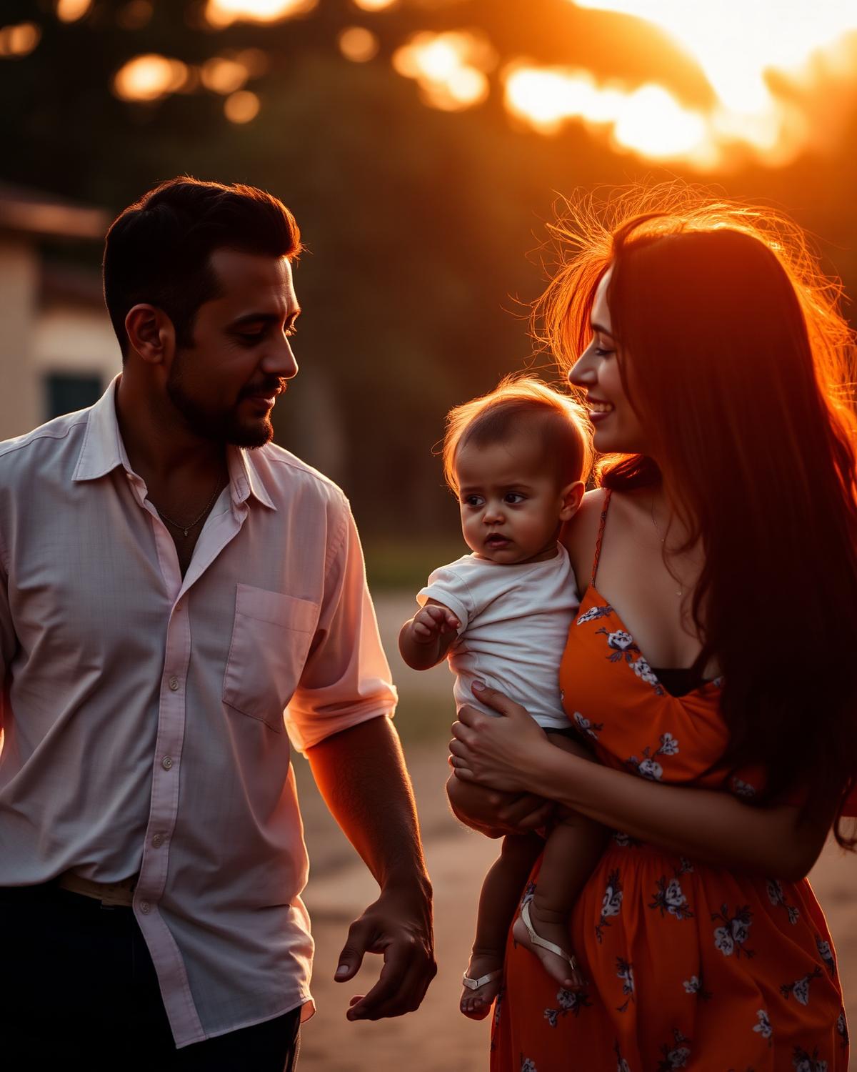 Família caminhando junta