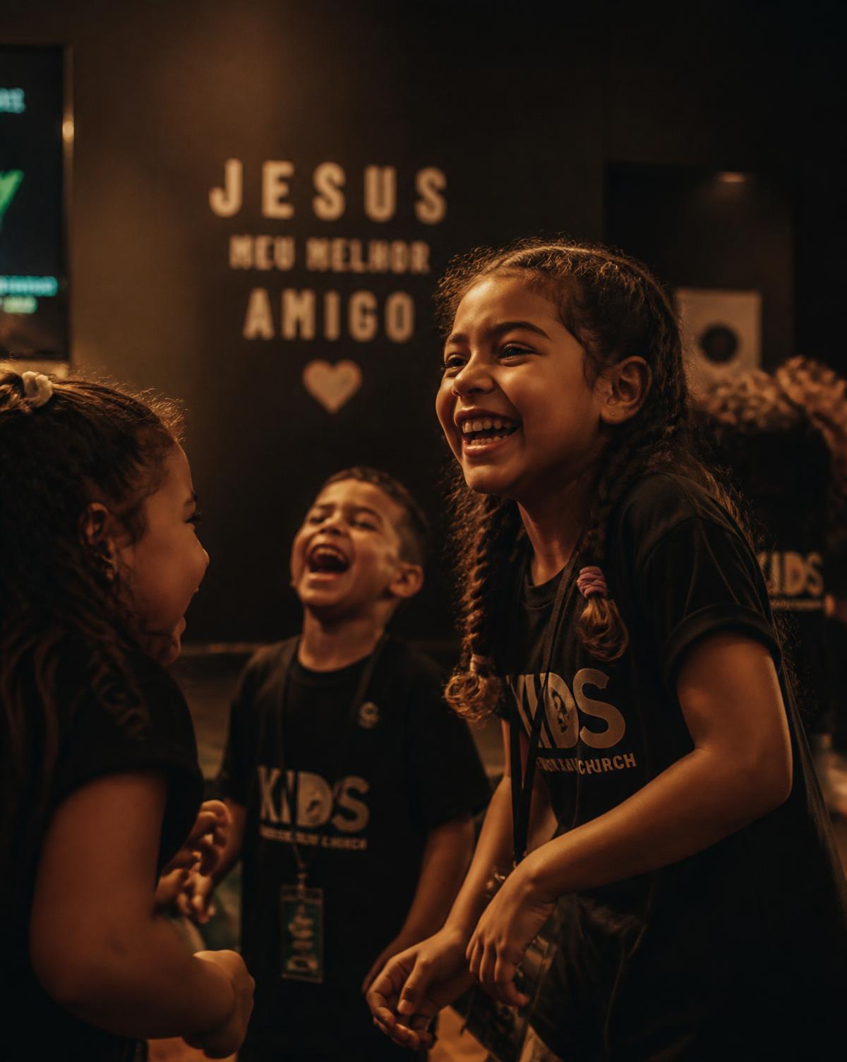Crianças em atividade na igreja
