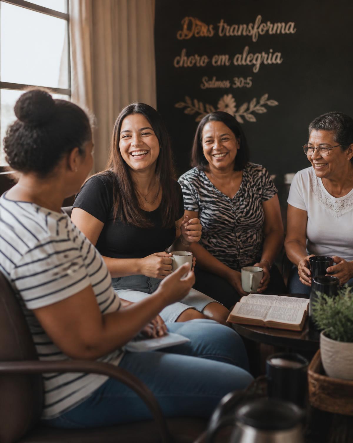 Mulheres em círculo de conversa